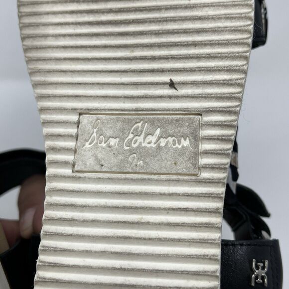 Sam Edelman Ashie Floral Fabric Leather Slingback Wedge Sandals US 9.5 - Picture 9 of 9